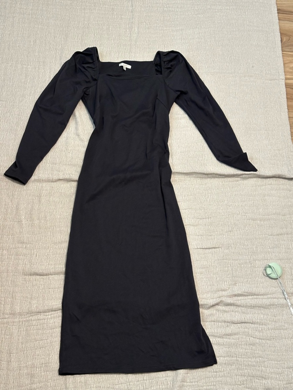 Joie Classic Black Long-Sleeve Square Neck Dress
